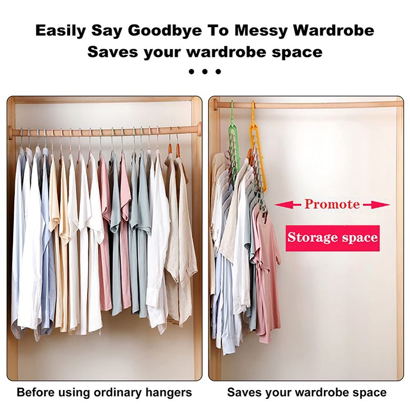 HEYHOUSE Closet Organizers and Storage,College Dorm Room Essentials, Multifunctional Organizer Magic Space Saving Hangers with 9 Holes Storage Organization for Wardrobe Closet Heavy Clothes - Image 2